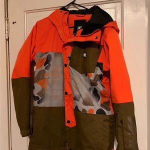 DC Kids' Vibrant Orange and Olive Camo Jacket